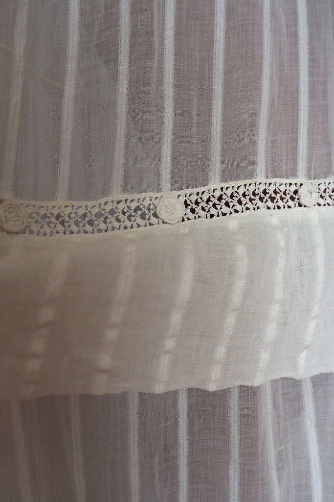 Edwardian Sheer Striped Short Sleeve Gown