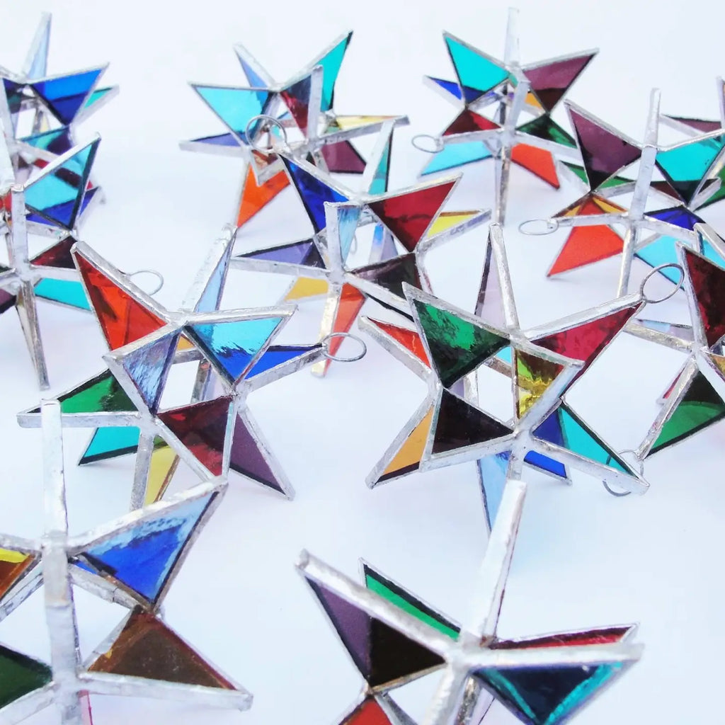 Stained Glass Moravian Star Ornament