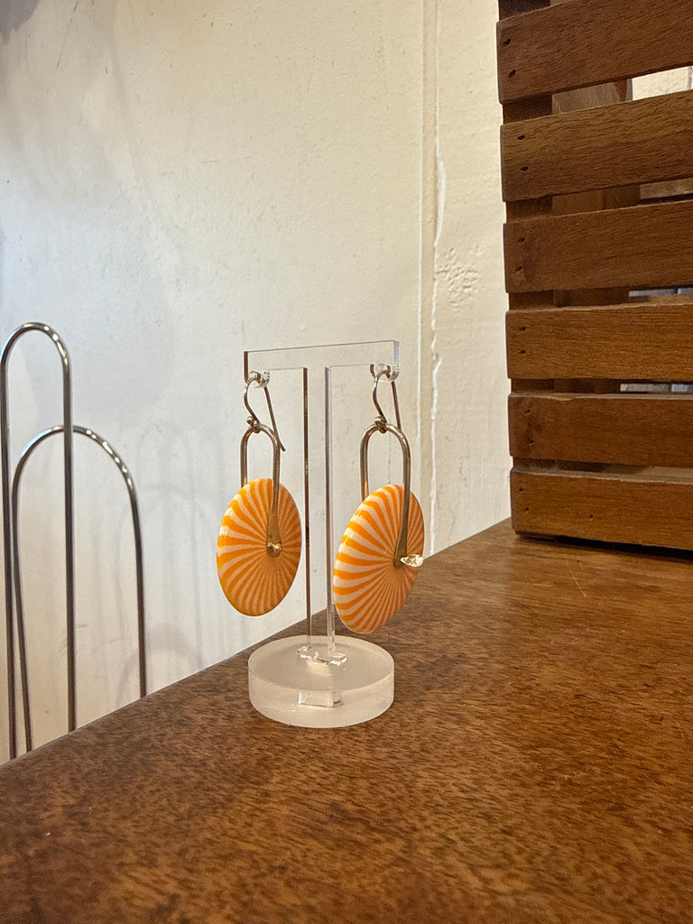 Orangesicle Hypnotic Spinner Earrings