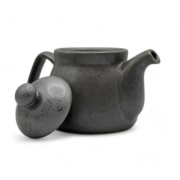 Kuro Nunome Matte Black Mino-Yaki Kyusu - Japanese Teapot