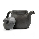 Kuro Nunome Matte Black Mino-Yaki Kyusu - Japanese Teapot