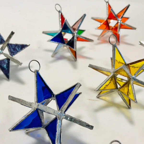 Stained Glass Moravian Star Ornament
