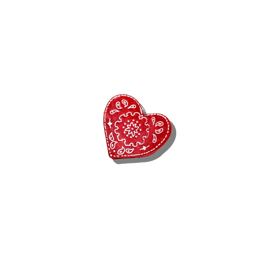 Mini Paisley Heart Claw Hair Clip