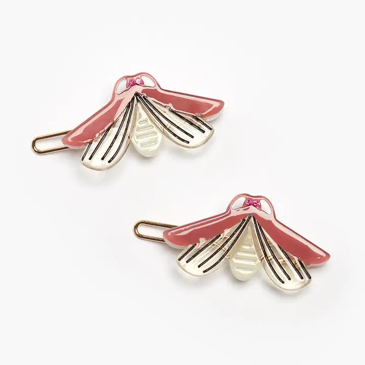 Glow in the Dark Firefly Insect Hair Clip Mini Barrette Set