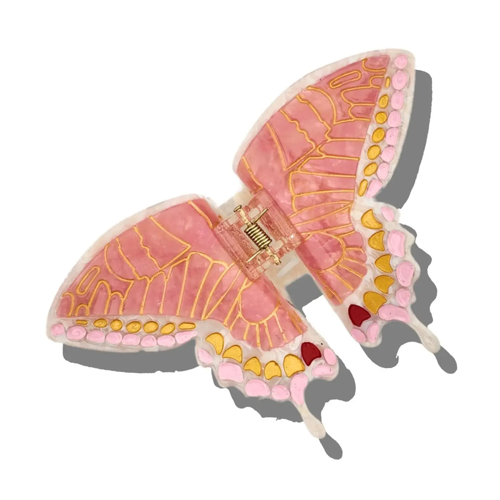 Swallowtail Butterfly Claw Hair Clip Pink