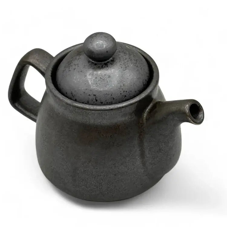 Kuro Nunome Matte Black Mino-Yaki Kyusu - Japanese Teapot