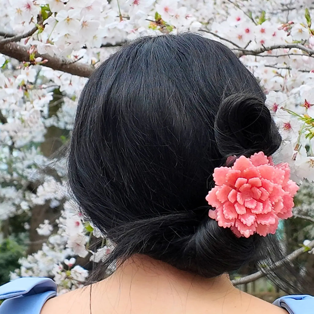 Origami Peony Flower Hair Clip