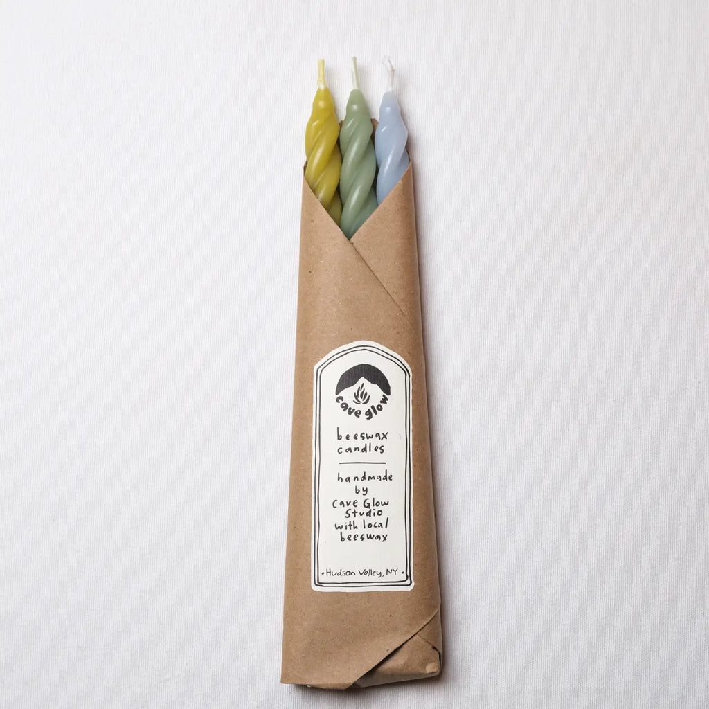 Spiral Beeswax Candle Set