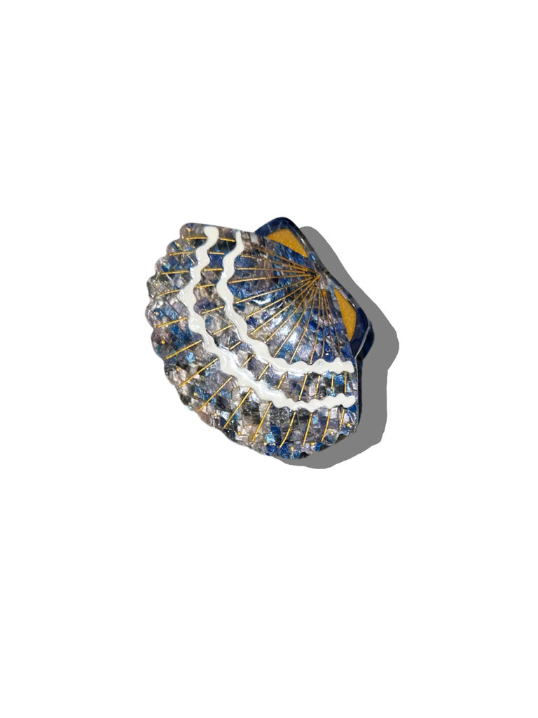 Blue Mosaic Seashell Hair Claw Clip