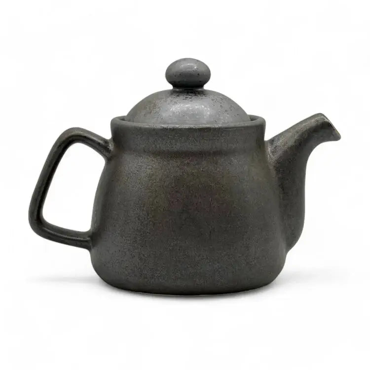 Kuro Nunome Matte Black Mino-Yaki Kyusu - Japanese Teapot
