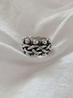 Braided & Ball Band Sterling Silver Ring