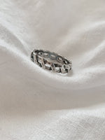 Cuban Link Band Sterling Silver Ring