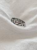 Cuban Link Band Sterling Silver Ring