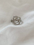 Brutalist Style Net Sterling Silver Ring