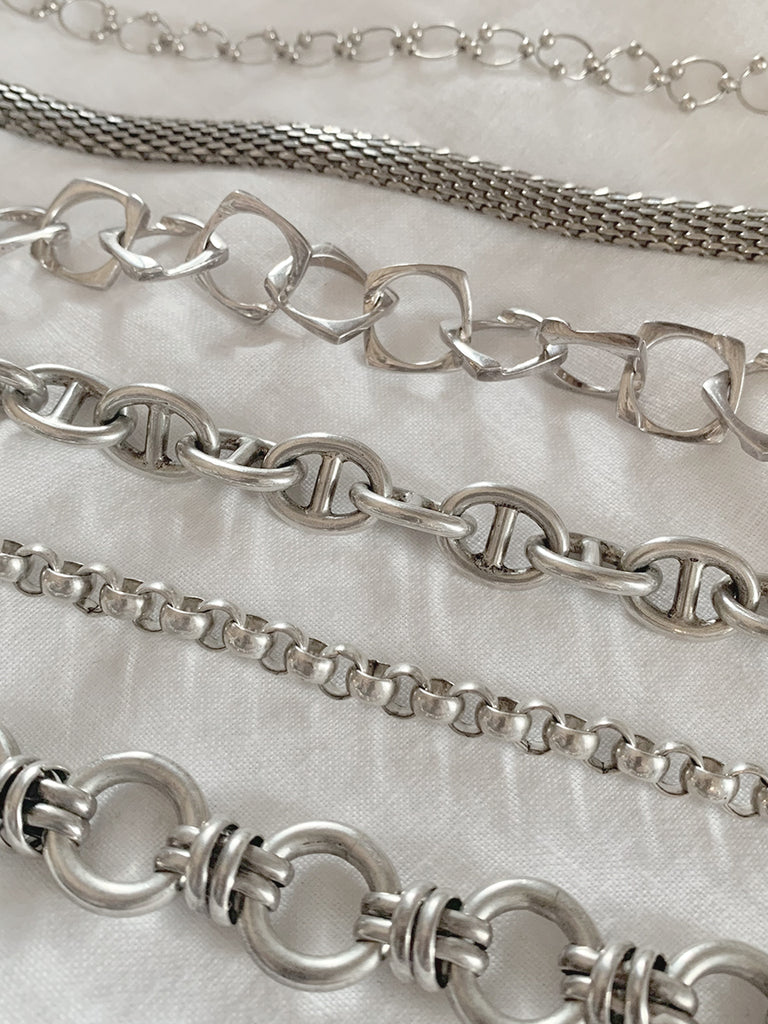 Flat Scale Woven Chain Sterling Silver Necklace