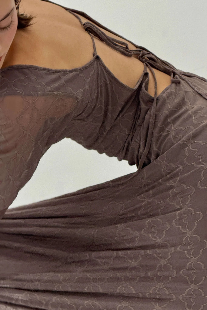 Mariposa Lace Backless Midi Dress