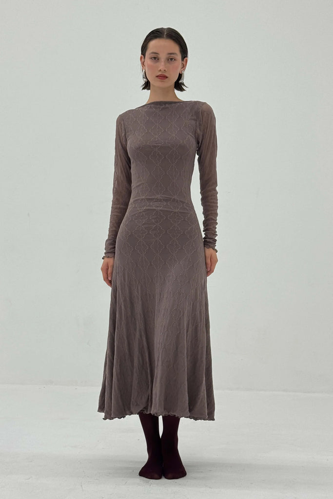 Mariposa Lace Backless Midi Dress