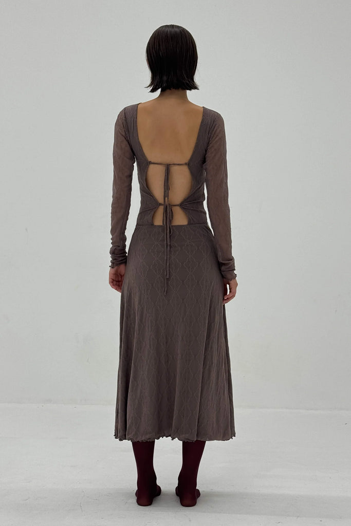 Mariposa Lace Backless Midi Dress