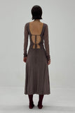 Mariposa Lace Backless Midi Dress
