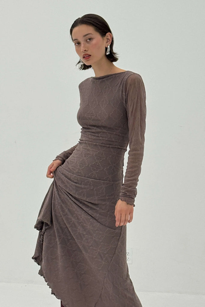 Mariposa Lace Backless Midi Dress
