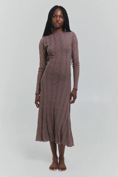 Mariposa Lace Backless Midi Dress