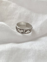 Heart Band Sterling Silver Ring