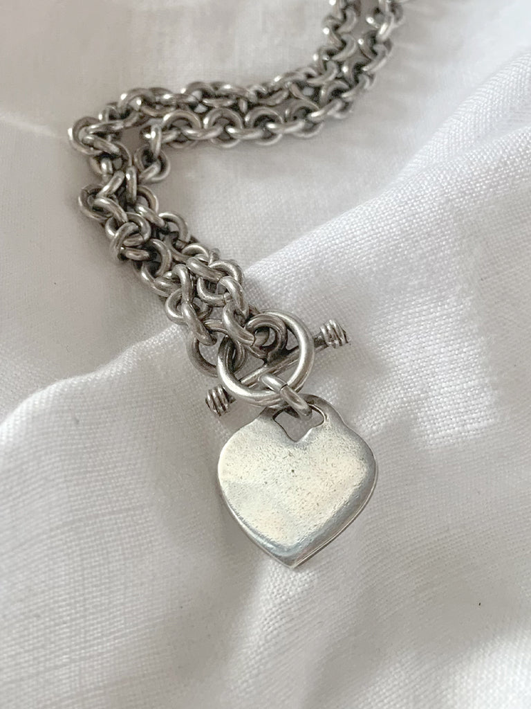 Heart Charm Sterling Silver Necklace