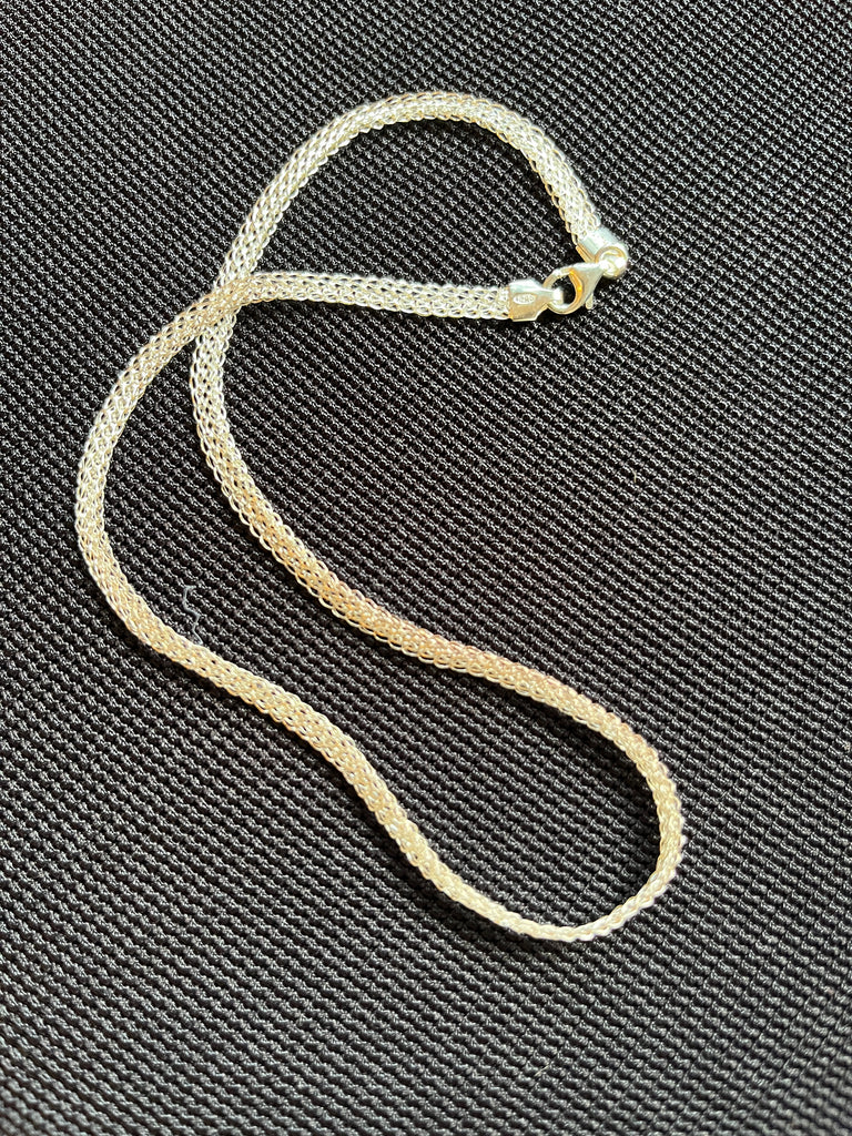 Sterling Silver Mesh Choker Necklace 16" or 18"