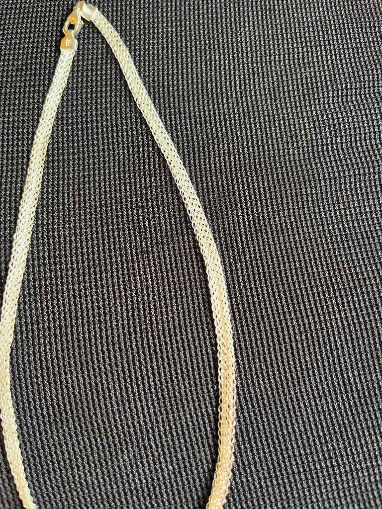 Sterling Silver Mesh Choker Necklace 16" or 18"