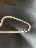 Sterling Silver Three Bead Dot Chain Choker Necklace