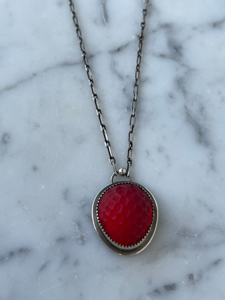 Raspberry Pendant Necklace