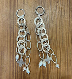 Sterling Silver Chain and Pearl Earrings