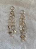 Sterling Silver Chain and Pearl Earrings