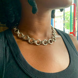 Heavy Circle Link Sterling Silver Necklace