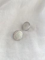 Flat Circle Sterling Silver Stud Earrings