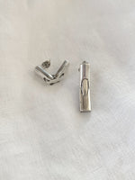 Hinged Rectangular Sterling Silver Stud Earrings