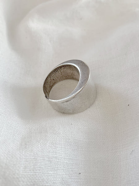 Tapered Wide Band Sterling Silver Ring