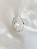 Large Circle Cutout Center Sterling Silver Ring