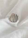 Ridged Flat Sterling Silver Ring