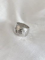 Disco Ball Cigar Band Sterling Silver Ring