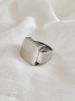 Concave Square Modern Sterling Silver Ring