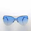 Curved Mono Lens Vintage Sunglasses - Pilar - Blue