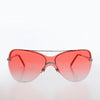 Curved Mono Lens Vintage Sunglasses - Pilar - Pink