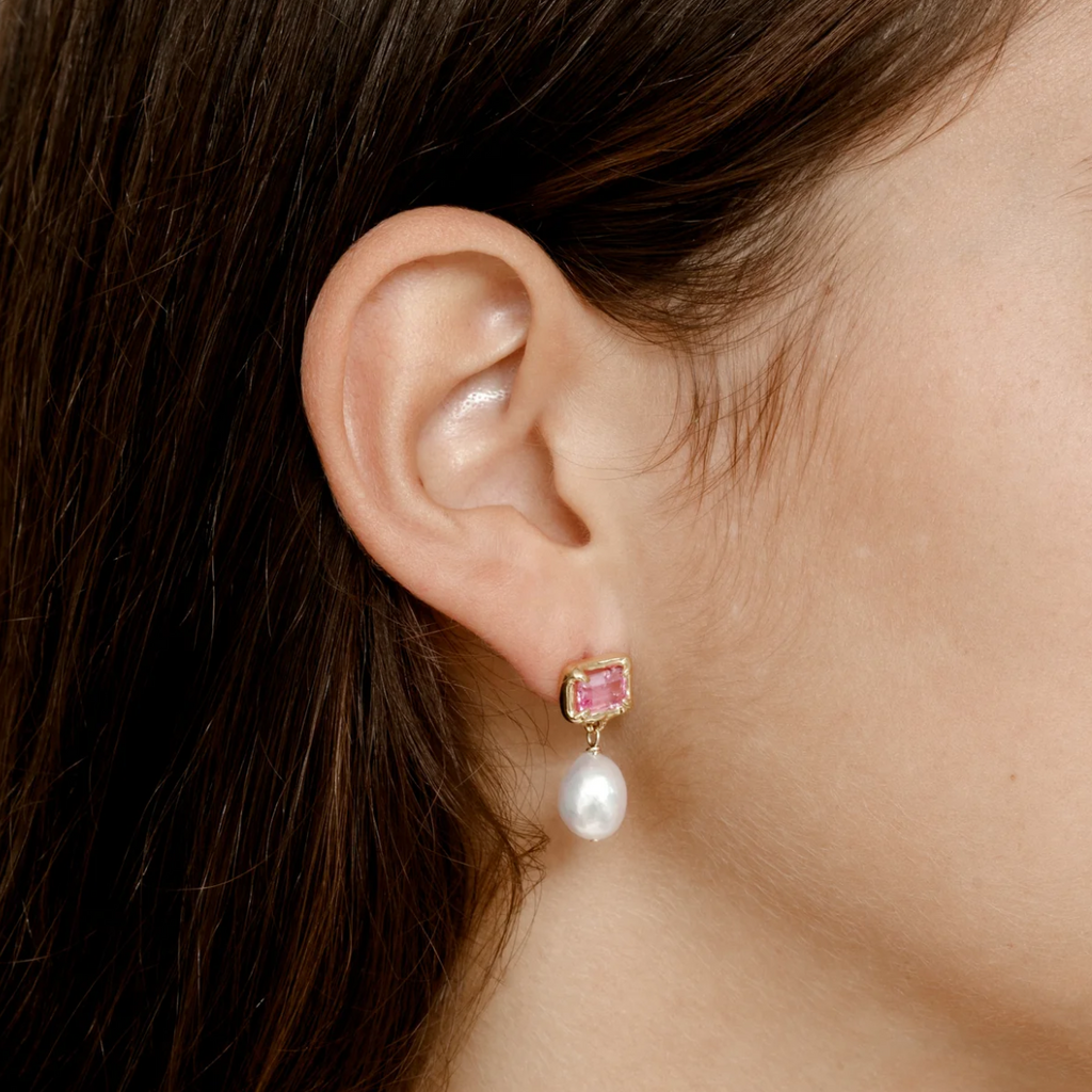 Sophie Earrings in Pink & Gold