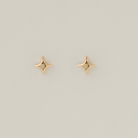 Falling Star Studs Solid 14k Gold