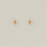 Falling Star Studs Solid 14k Gold