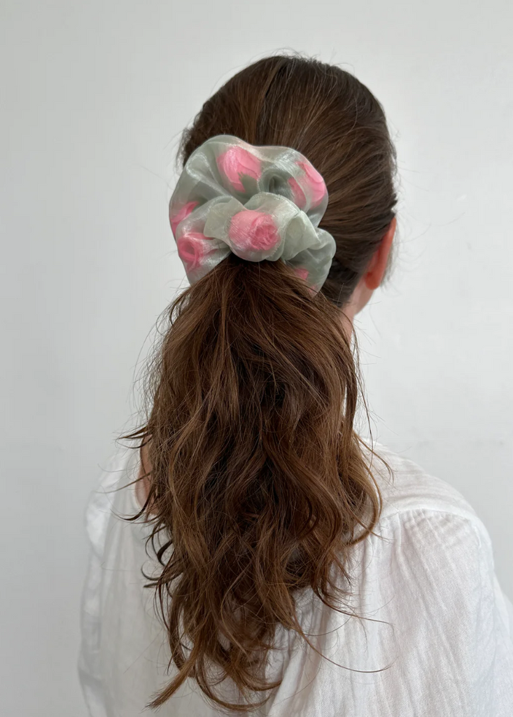 Mini Sheer Rose Stuffed Scrunchie