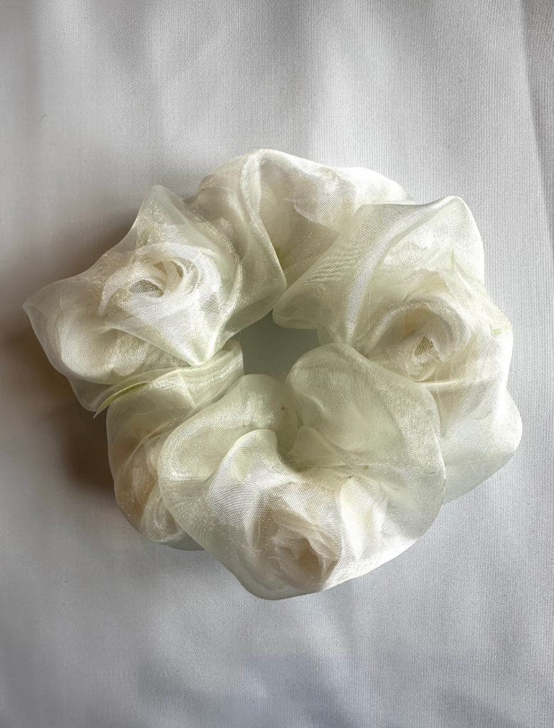 Mini Sheer Rose Stuffed Scrunchie