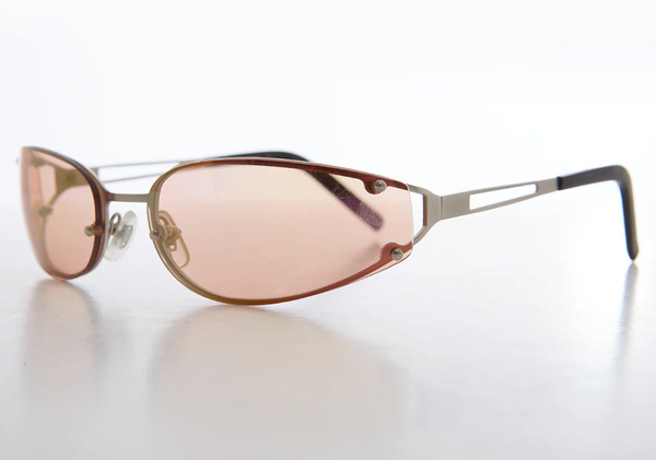 Oval Y2k Wrap Around Sunglasses - Rickey - Pink