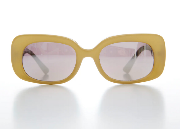 Thick Pastel Mod Retro Sunglass - Tutti - Mustard